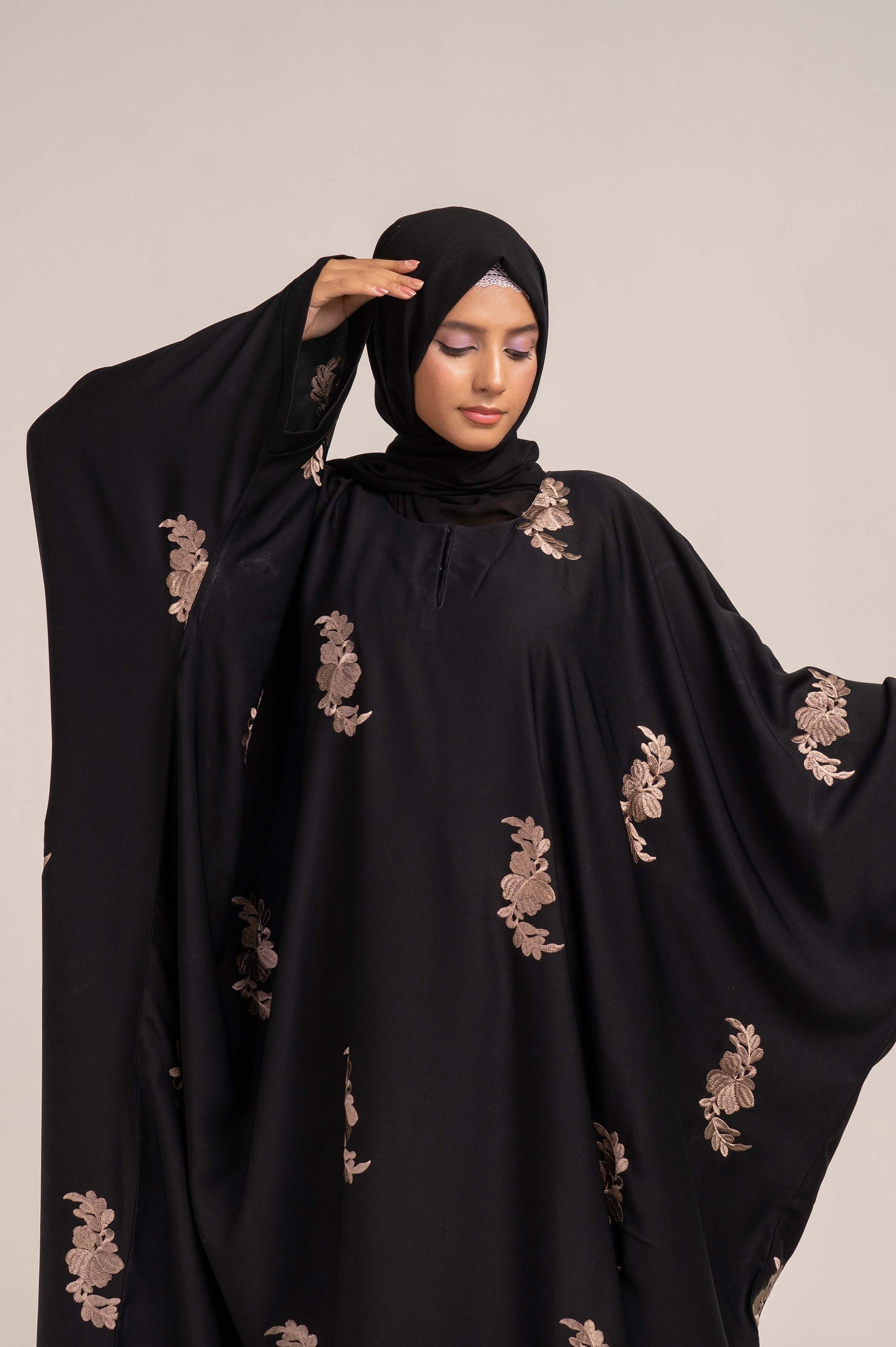 Golden Eclipse Batwing Abaya