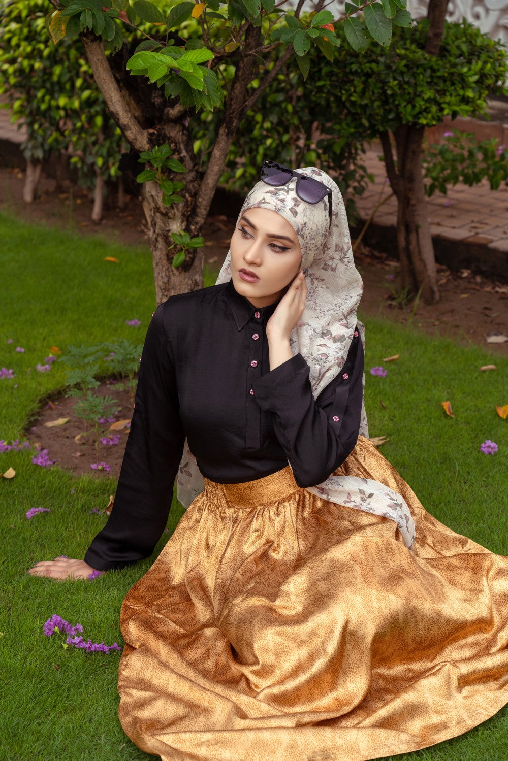 Gold Silk Skirt