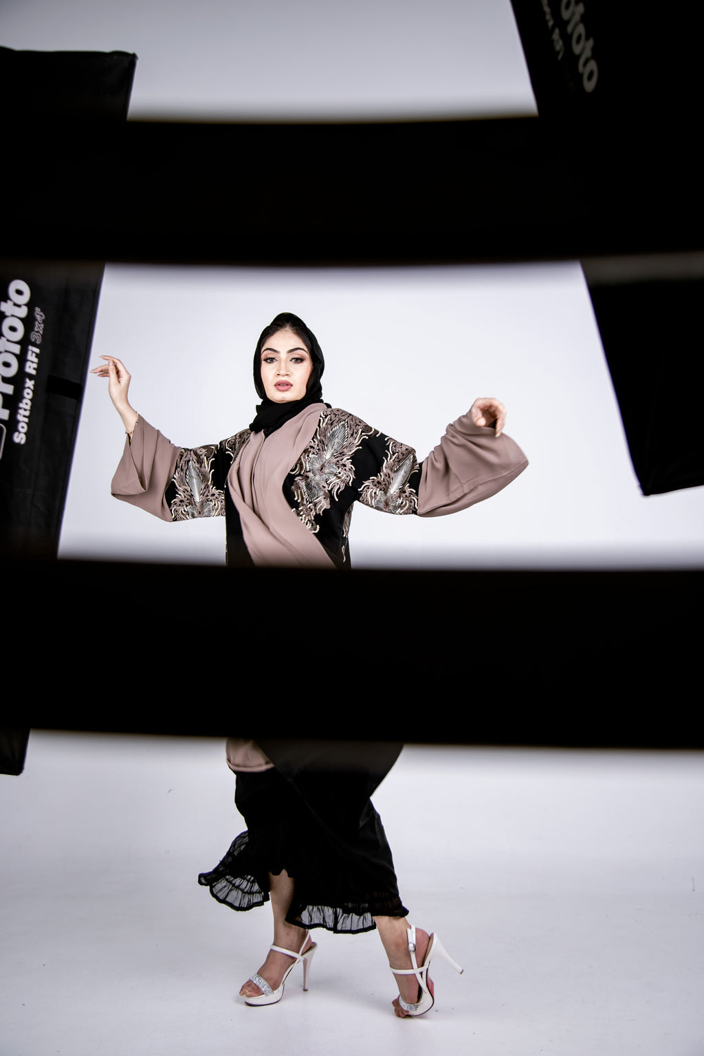 Golden Mirage Embroidered Abaya Size 56