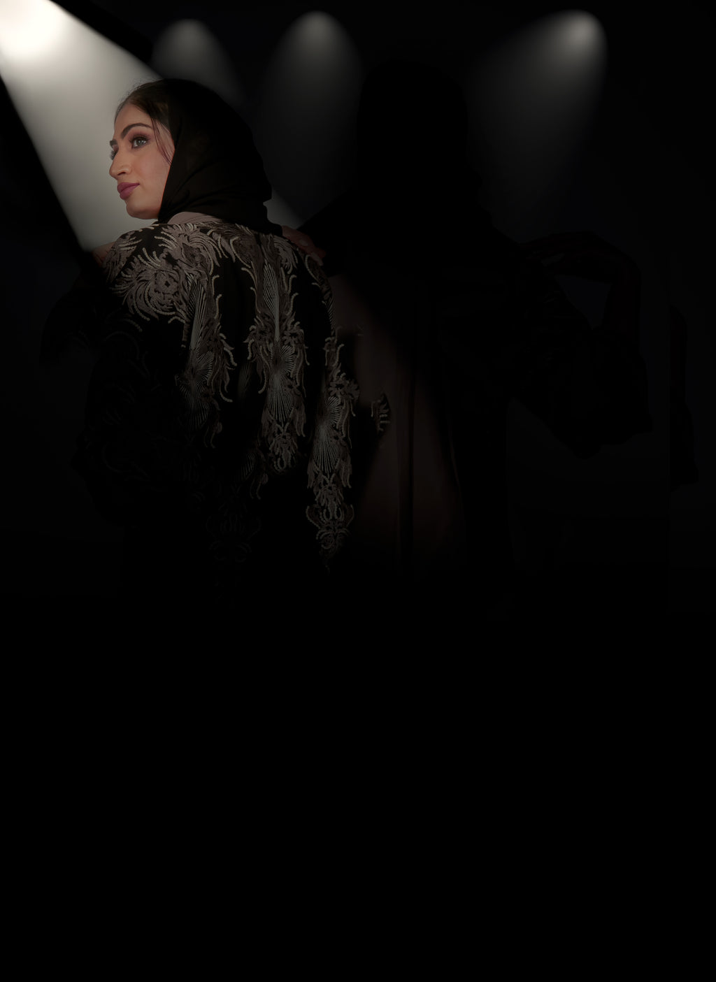 Golden Mirage Embroidered Abaya  