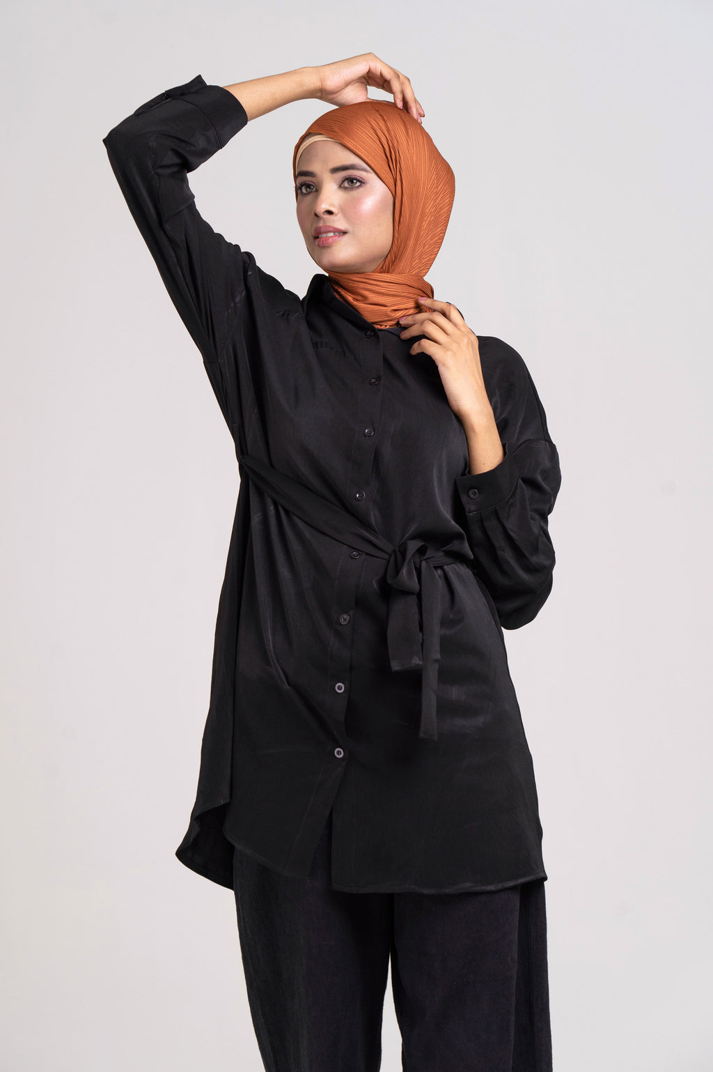 Grace Long Shirt (Black) Size L