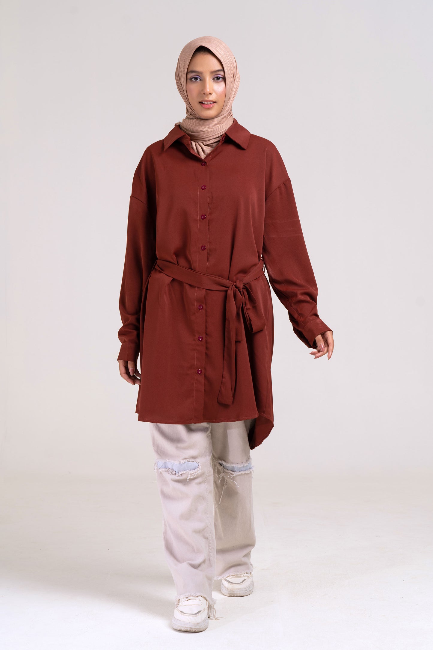 Grace Long Shirt (Brown)