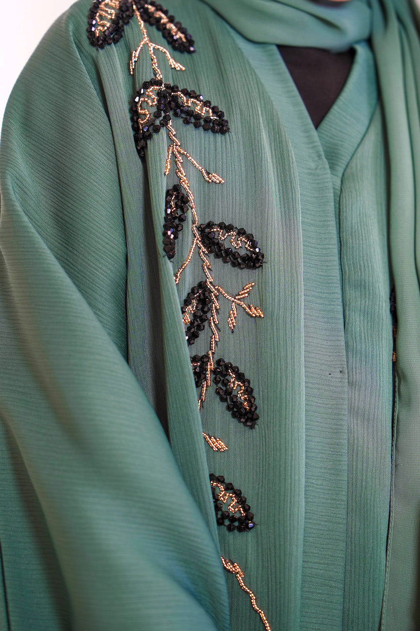 Serene Forest Girls Open Abaya