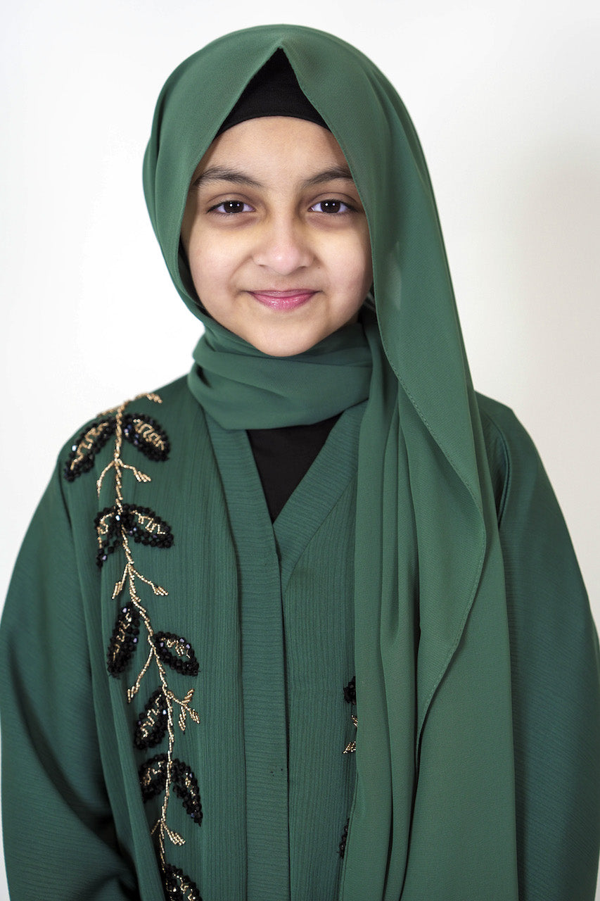 Serene Forest Girls Open Abaya