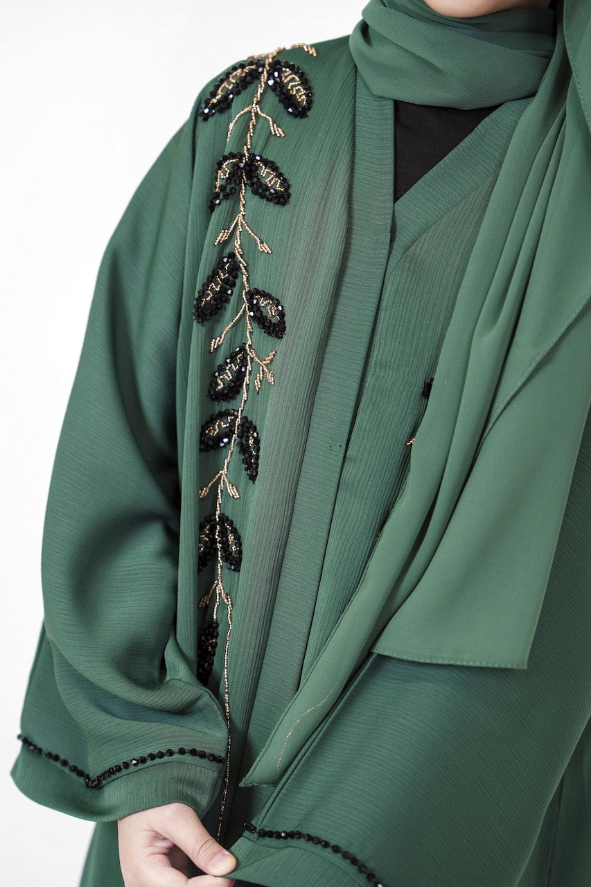 Serene Forest Girls Open Abaya