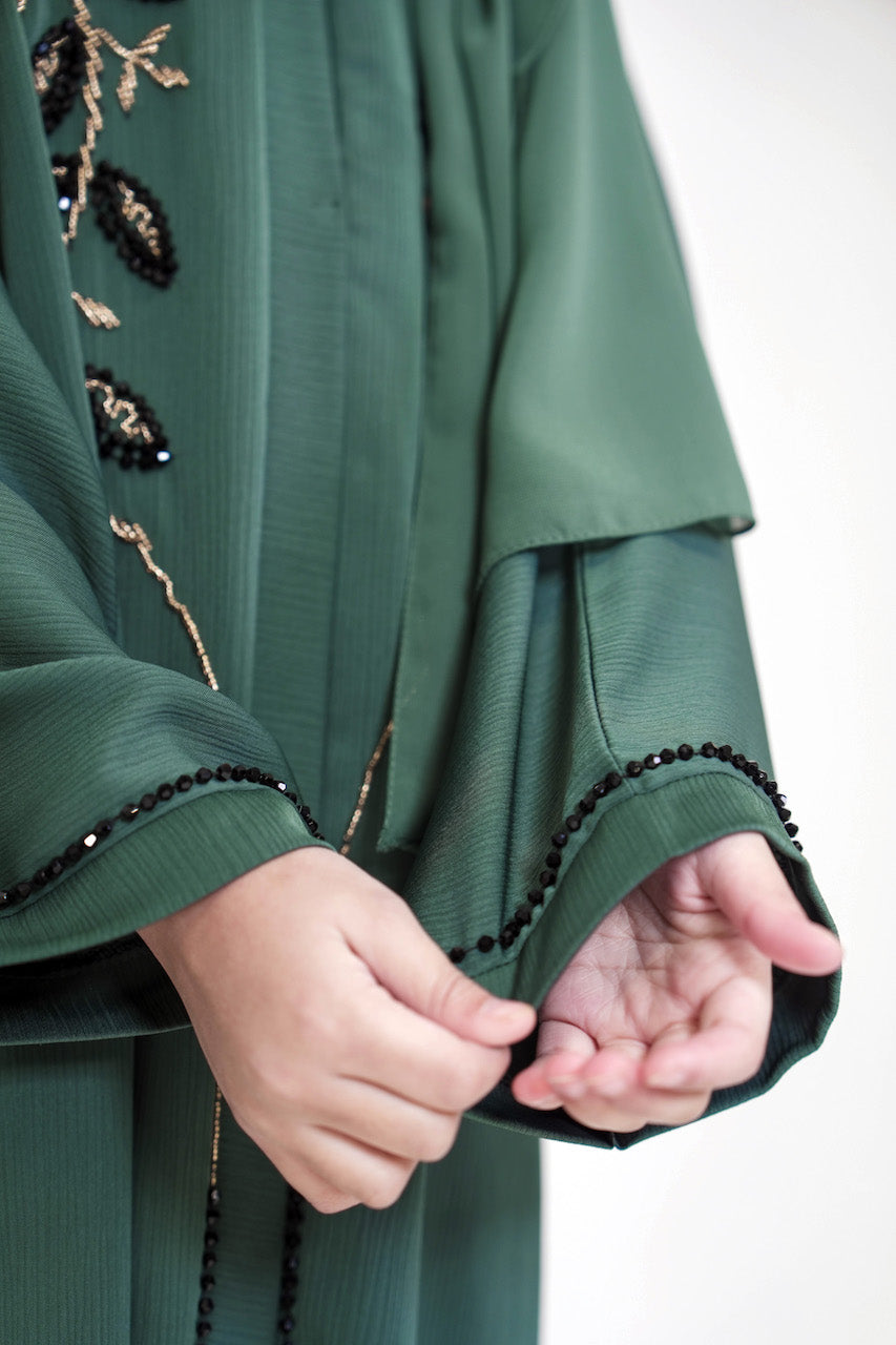 Serene Forest Girls Open Abaya