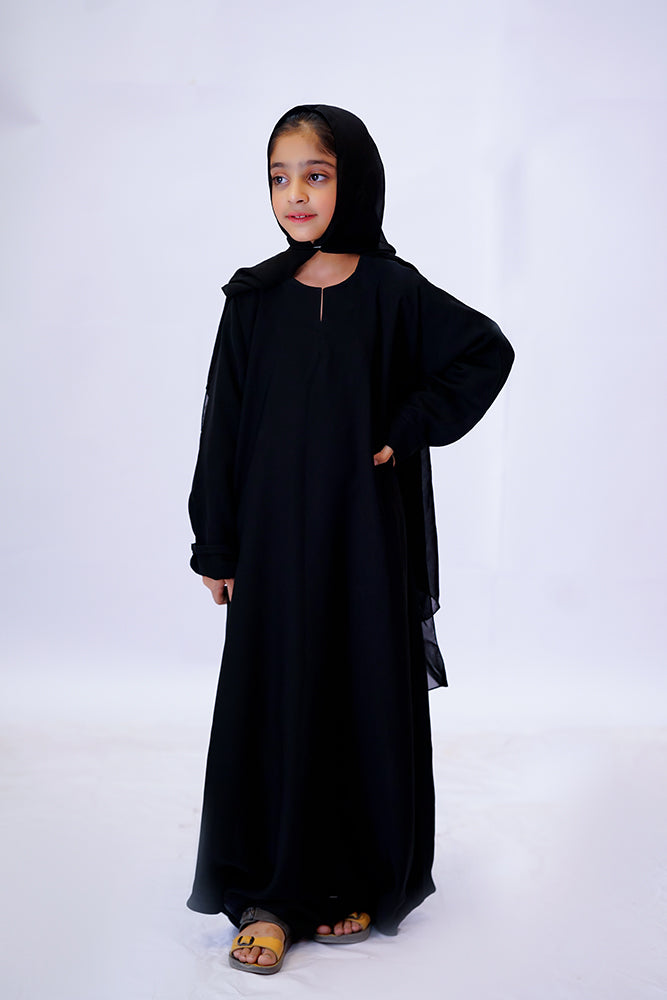 Hala Black Abaya for Girls, Hala Black Abaya , Black Abaya
