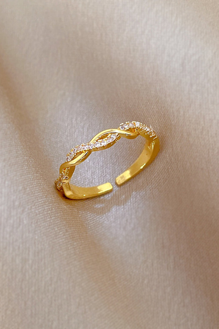 Twisted Zircon Adjustable Ring  