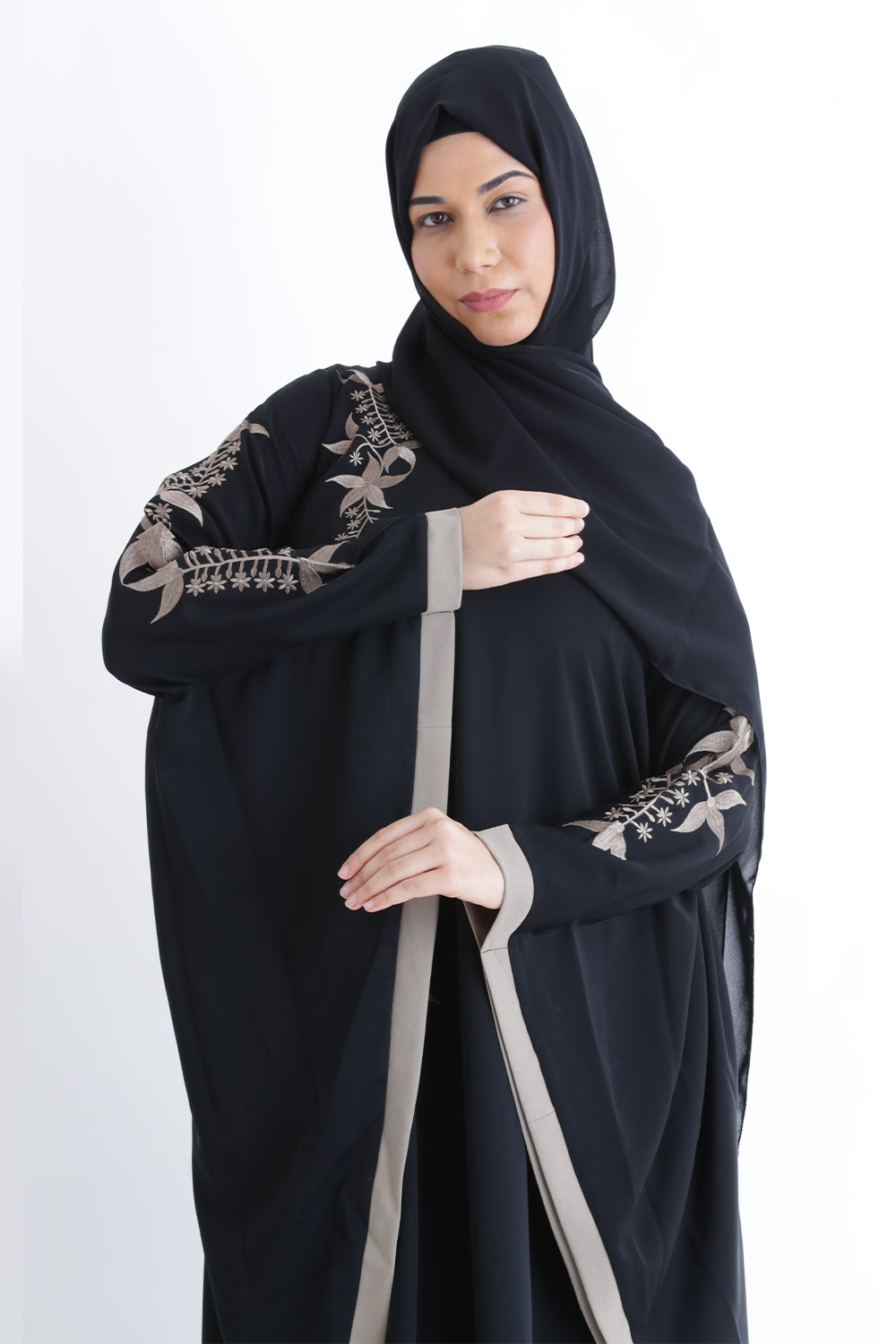Malika Black Kaftan Abaya  