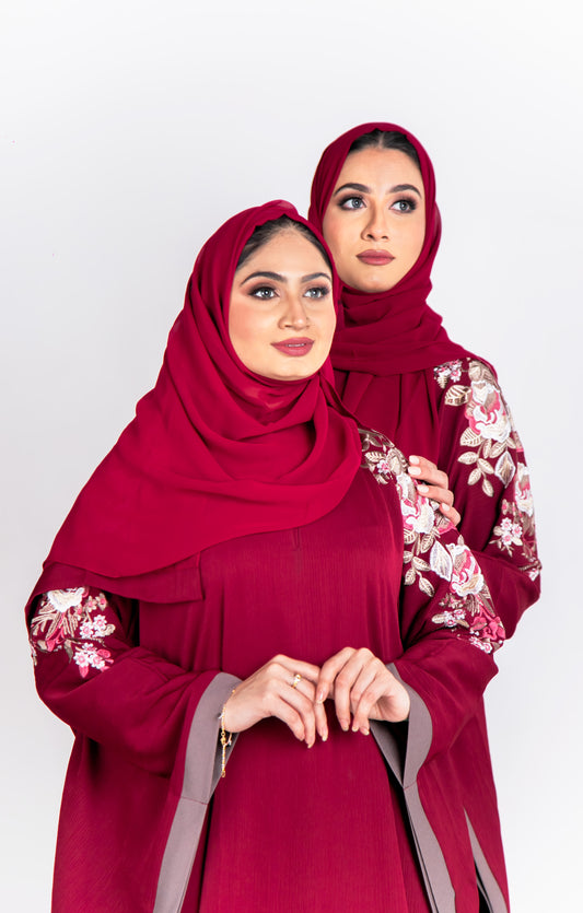 Maroon-Kaftan-Abaya,Kaftan-Abaya,Maroon-Abaya