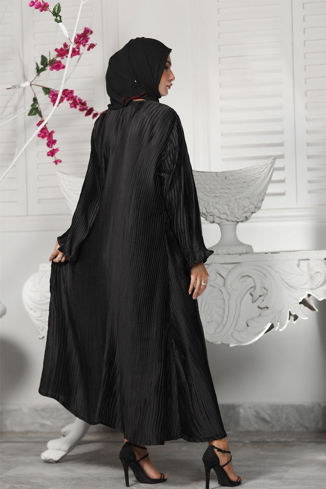 Merci Long Dress,black dress,wrinkled silk dress,smamz modest formal wear