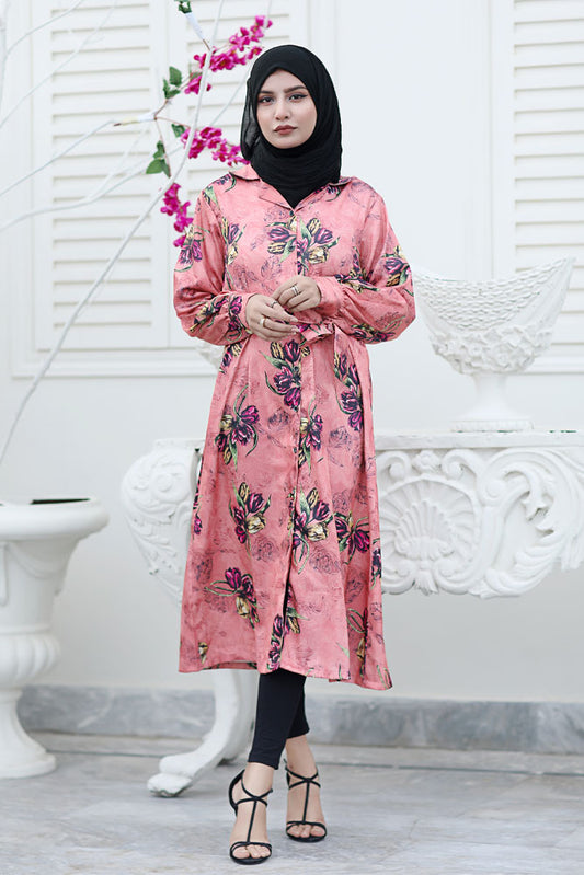 Pink Floral Long Dress,premium silk dress,floral dress,smamz modest formal wear