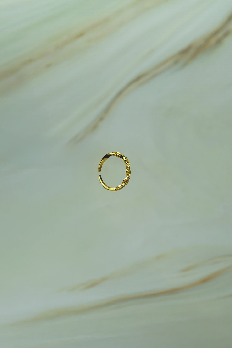 Twisted Zircon Adjustable Ring  