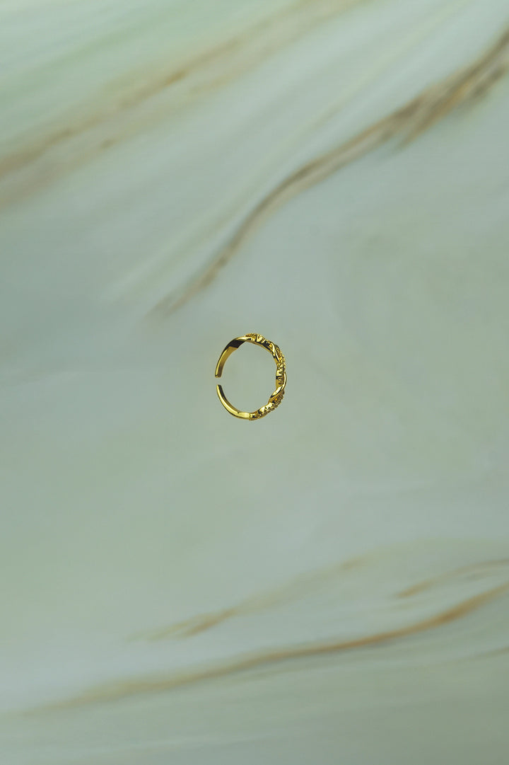 Twisted Zircon Adjustable Ring  