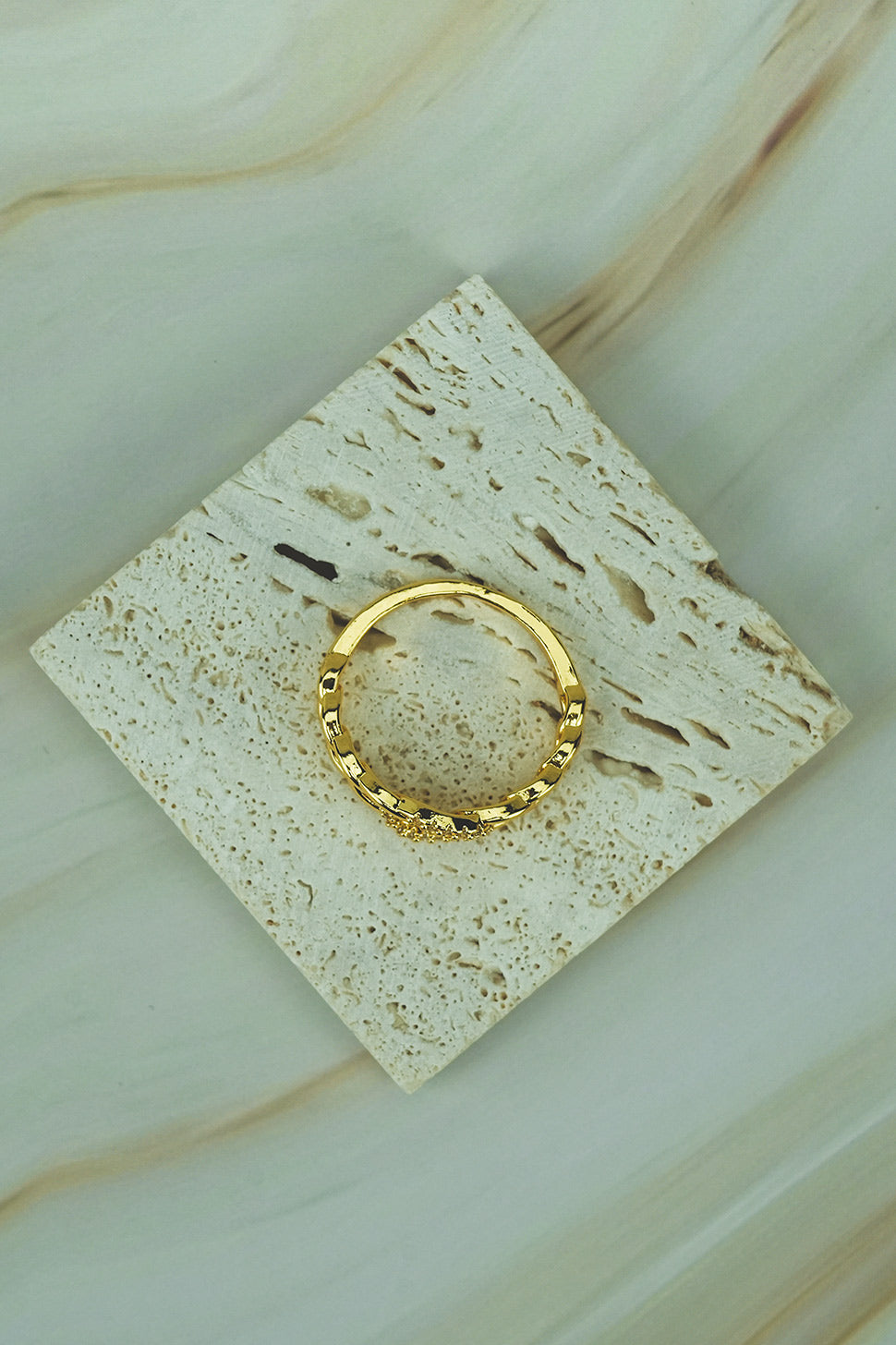 Gold Stainless Steel Link Ring  