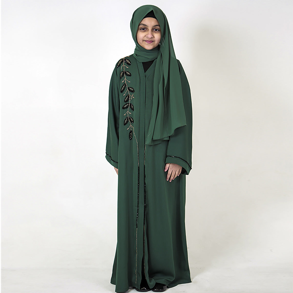 Serene Forest Girls Open Abaya