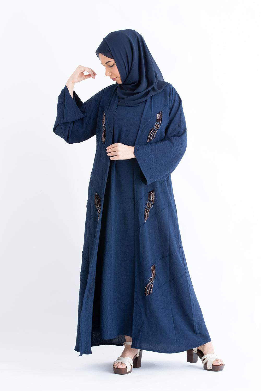 Sapphire Blue 3 Piece Abaya Size 54