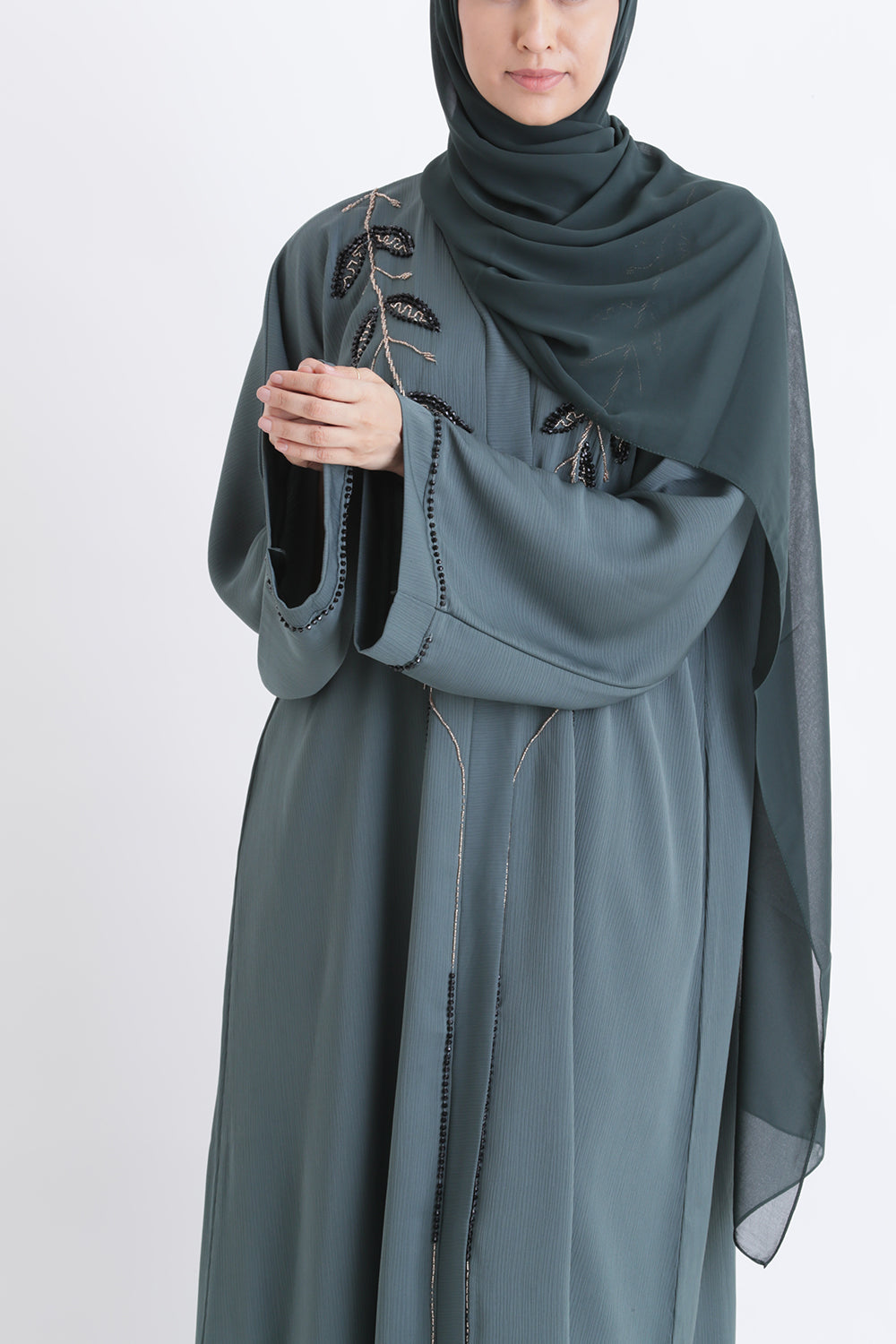 Serene Forest Open Abaya