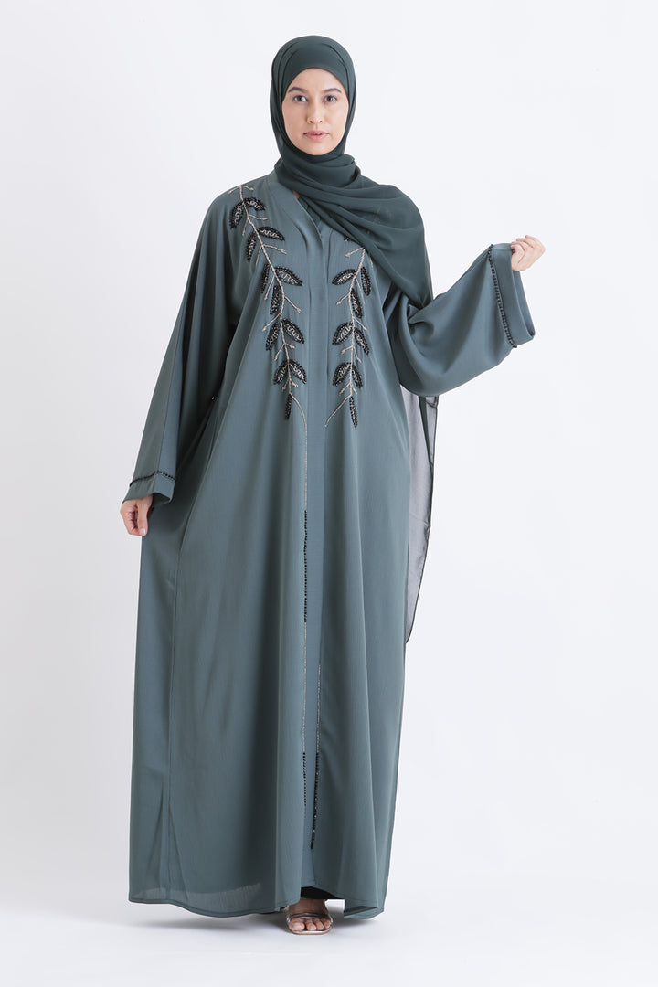 Serene Forest Open Abaya