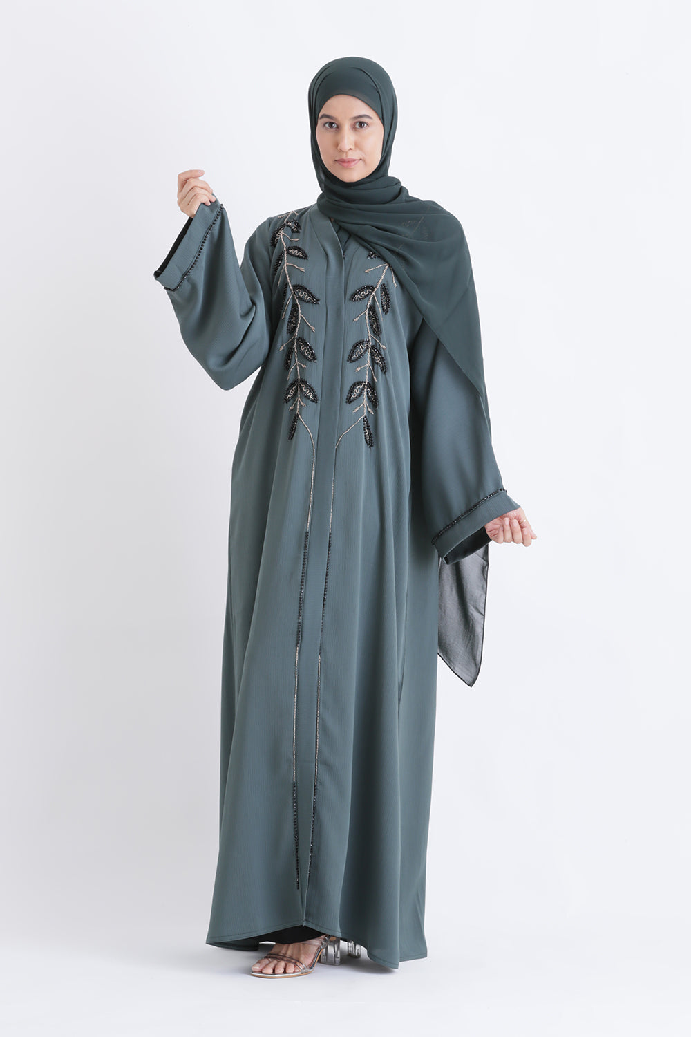 Serene Forest Open Abaya