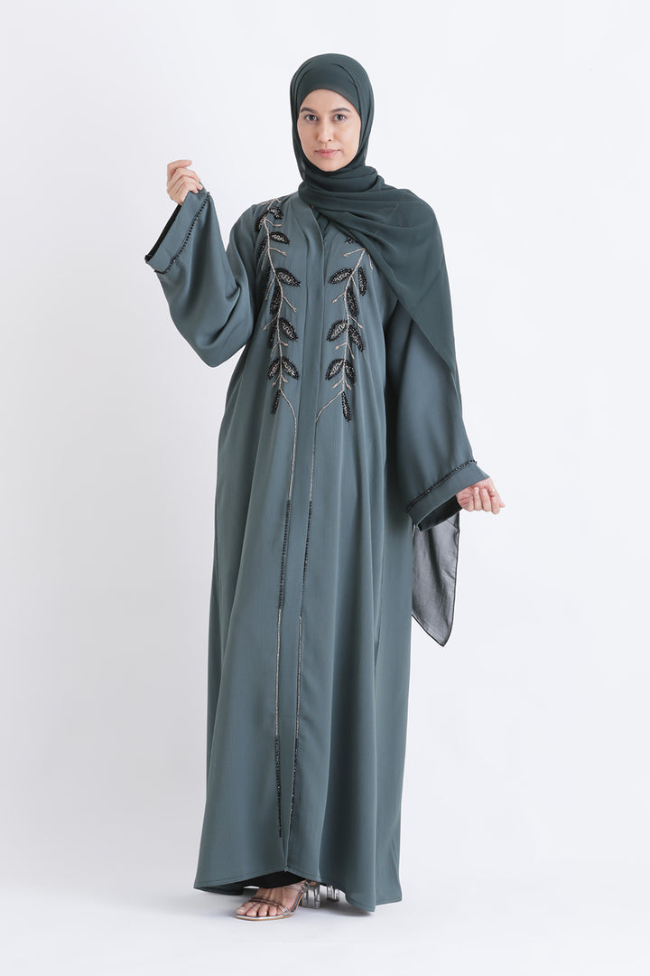 Serene Forest Open Abaya