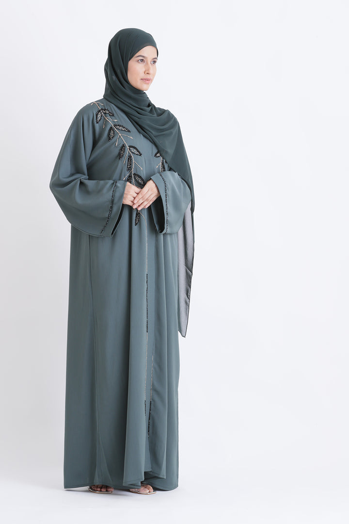 Serene Forest Open Abaya