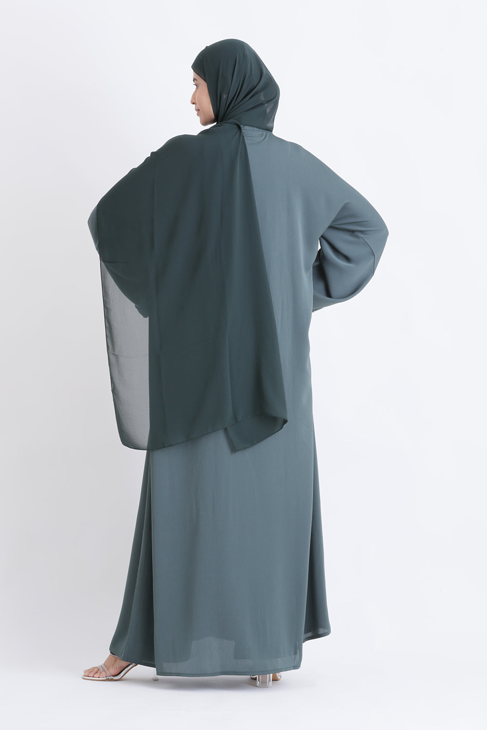 Serene Forest Open Abaya  