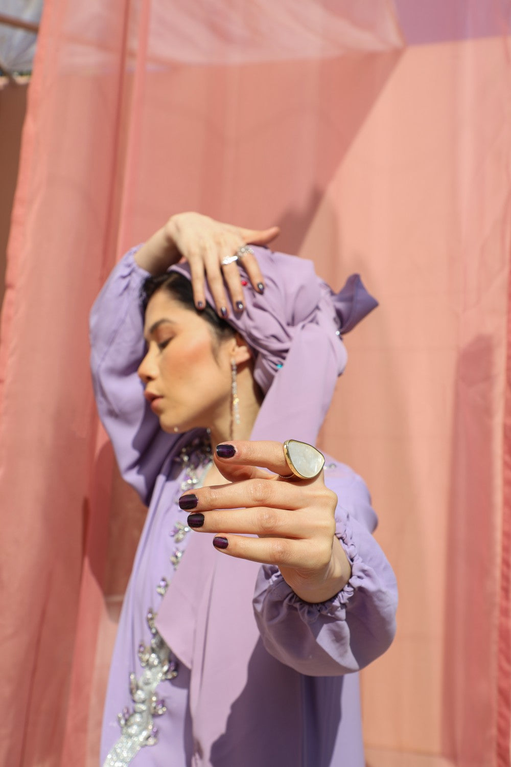 Purple Serene Lilac Occassion Abaya Size L