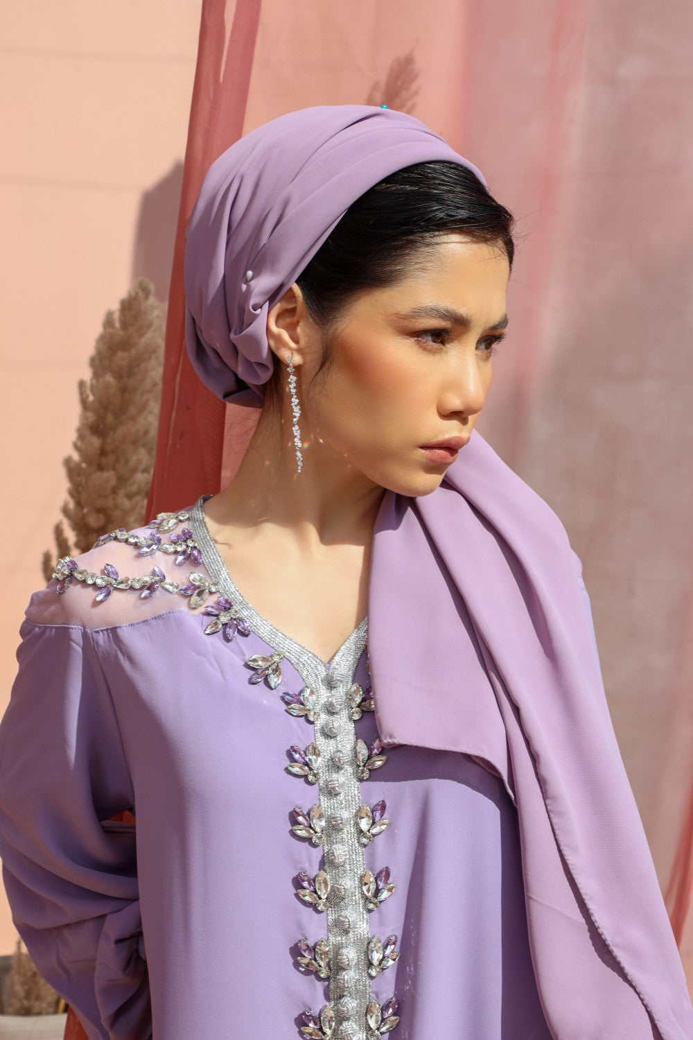 Purple Serene Lilac Occassion Abaya Size XL