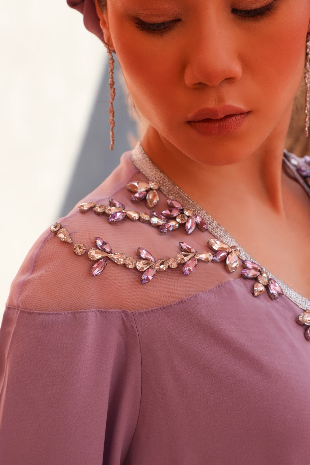 Purple Serene Lilac Occassion Abaya  