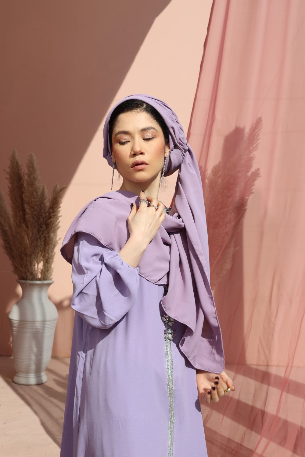 Purple Serene Lilac Occassion Abaya  