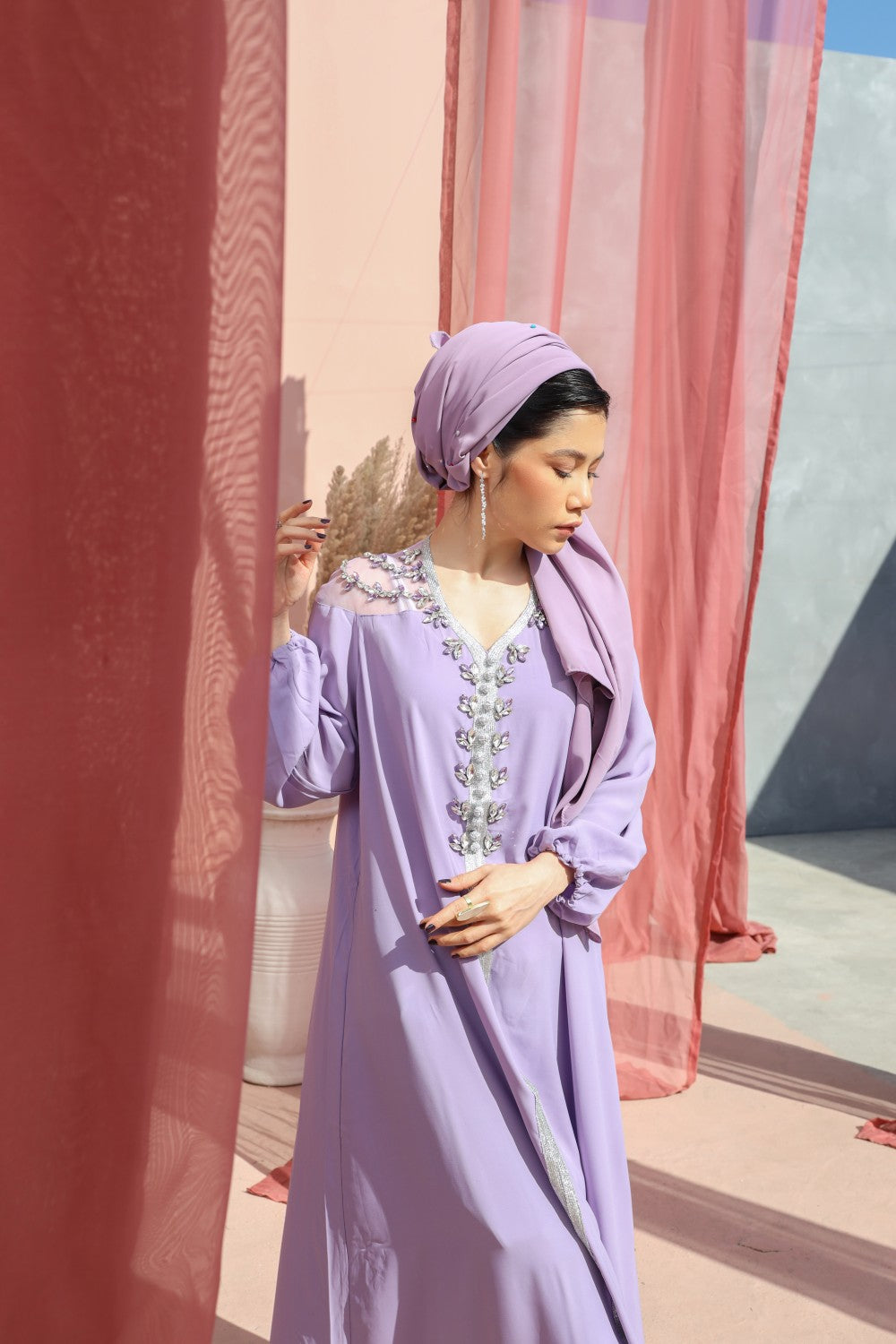 Purple Serene Lilac Occassion Abaya  
