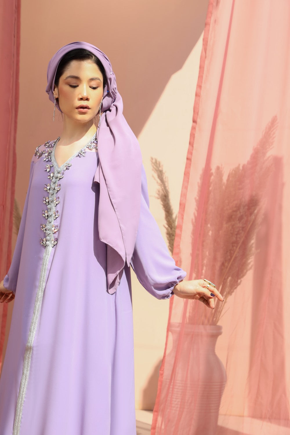 Purple Serene Lilac Occassion Abaya  