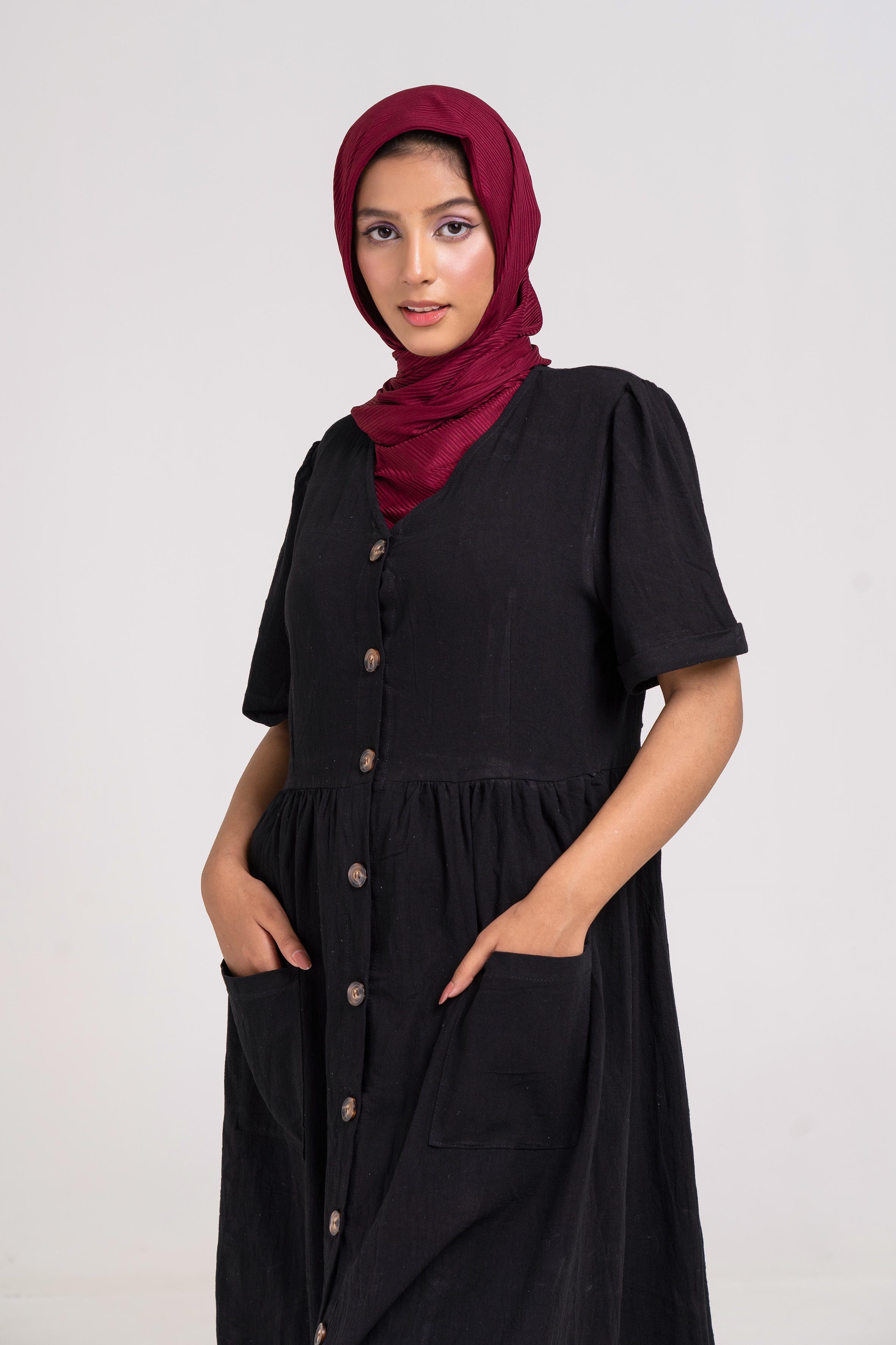 The Casual Button-Down Dress (Black)  