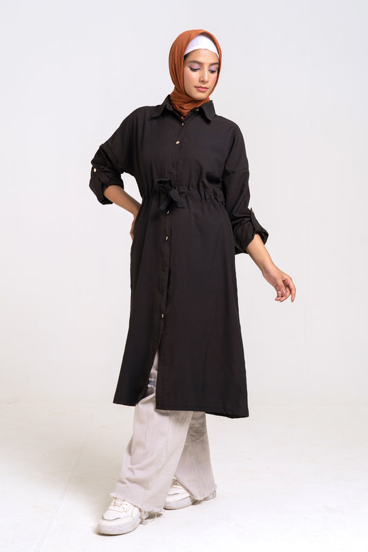 The Classic Shirt Dress (Black)