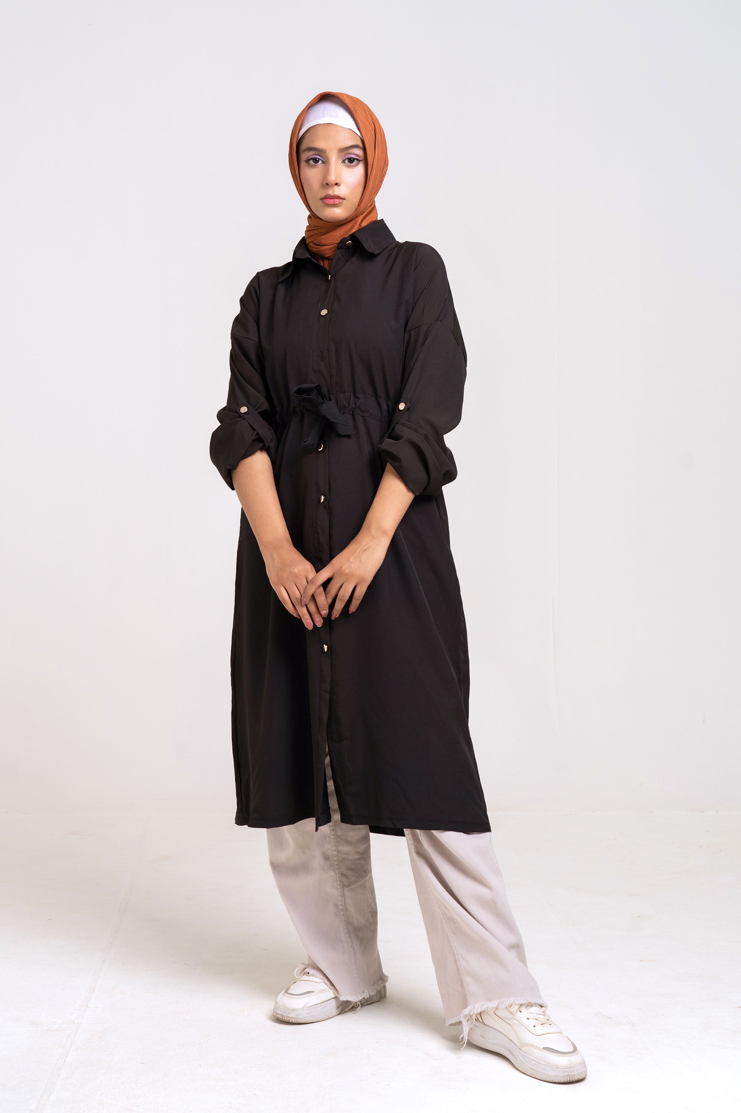 The Classic Shirt Dress (Black)  