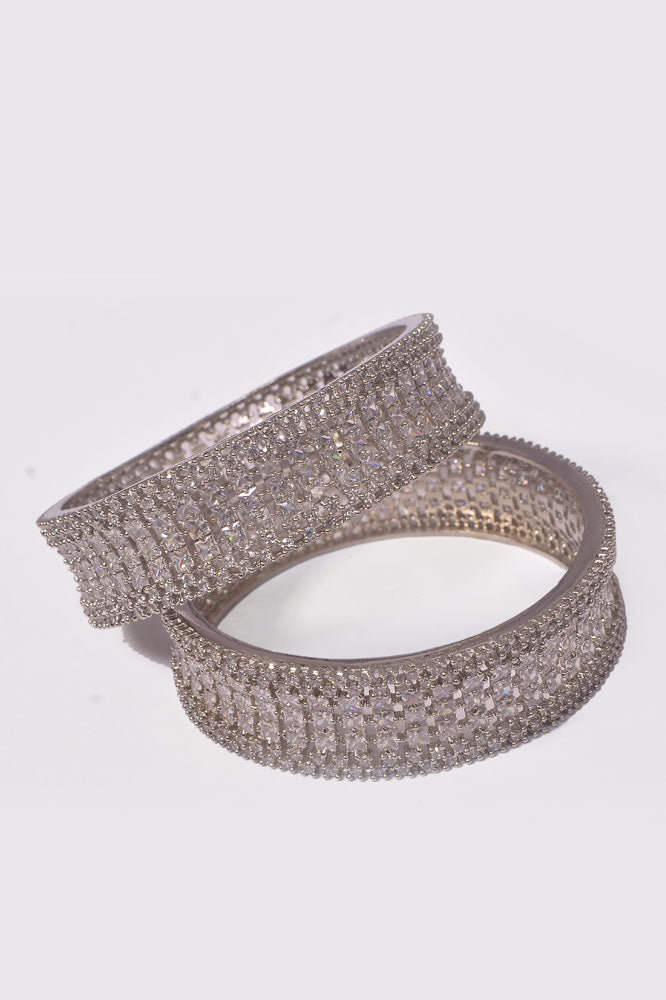 Wide Silver Bangle