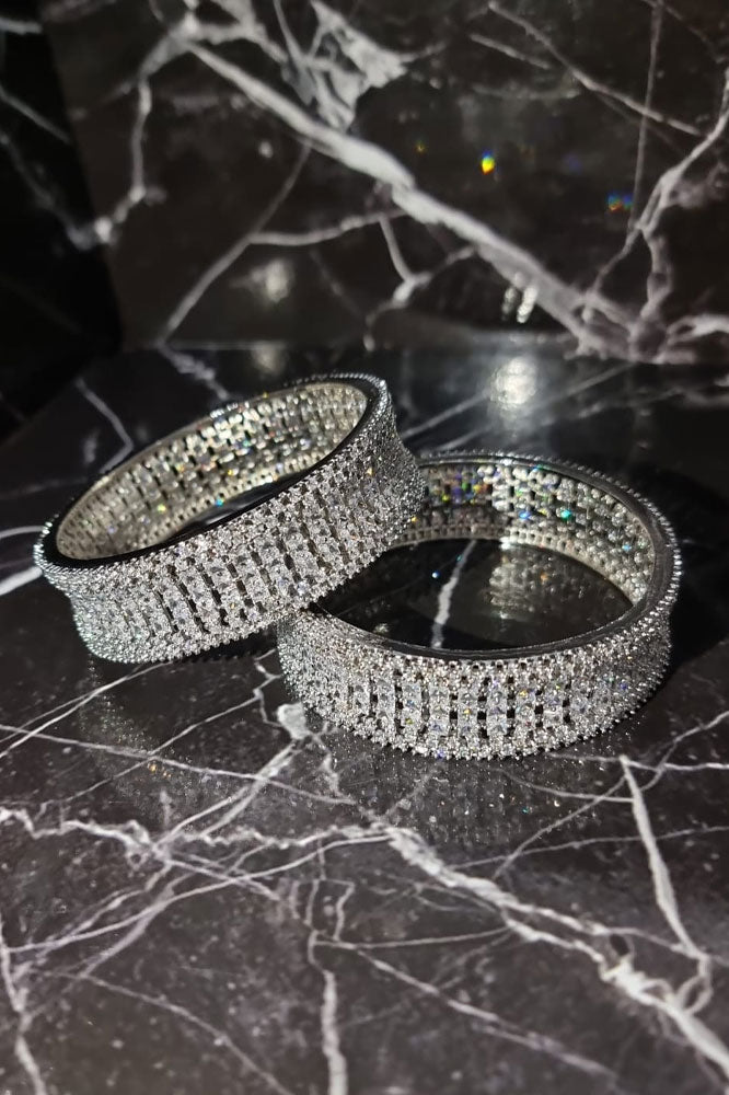 Wide Silver Bangle