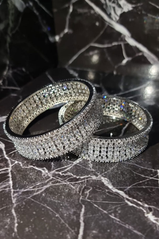 Wide Silver Bangle