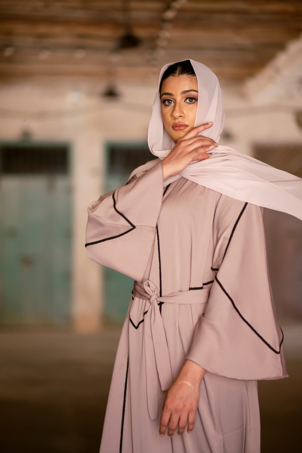 Zircon Deluxe closed Abaya, closed abaya, smamz closed abaya, 2 Piece  abaya set, modest wear uk
