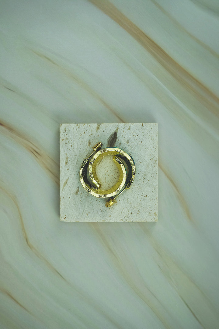 Elegant Hoop-Style Stud Earrings - Blue  