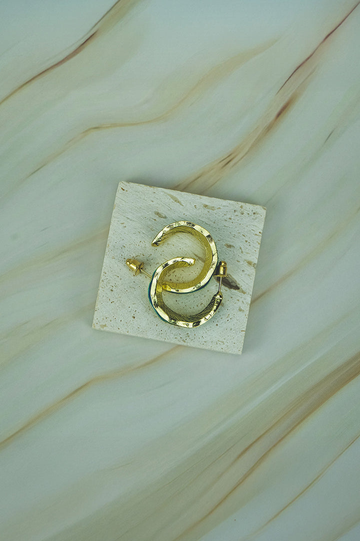 Elegant Hoop-Style Stud Earrings - Blue  