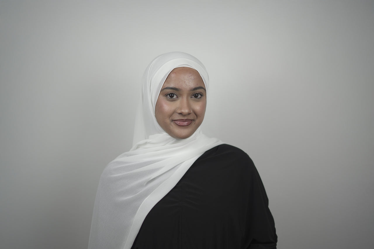 White New Chiffon Hijab