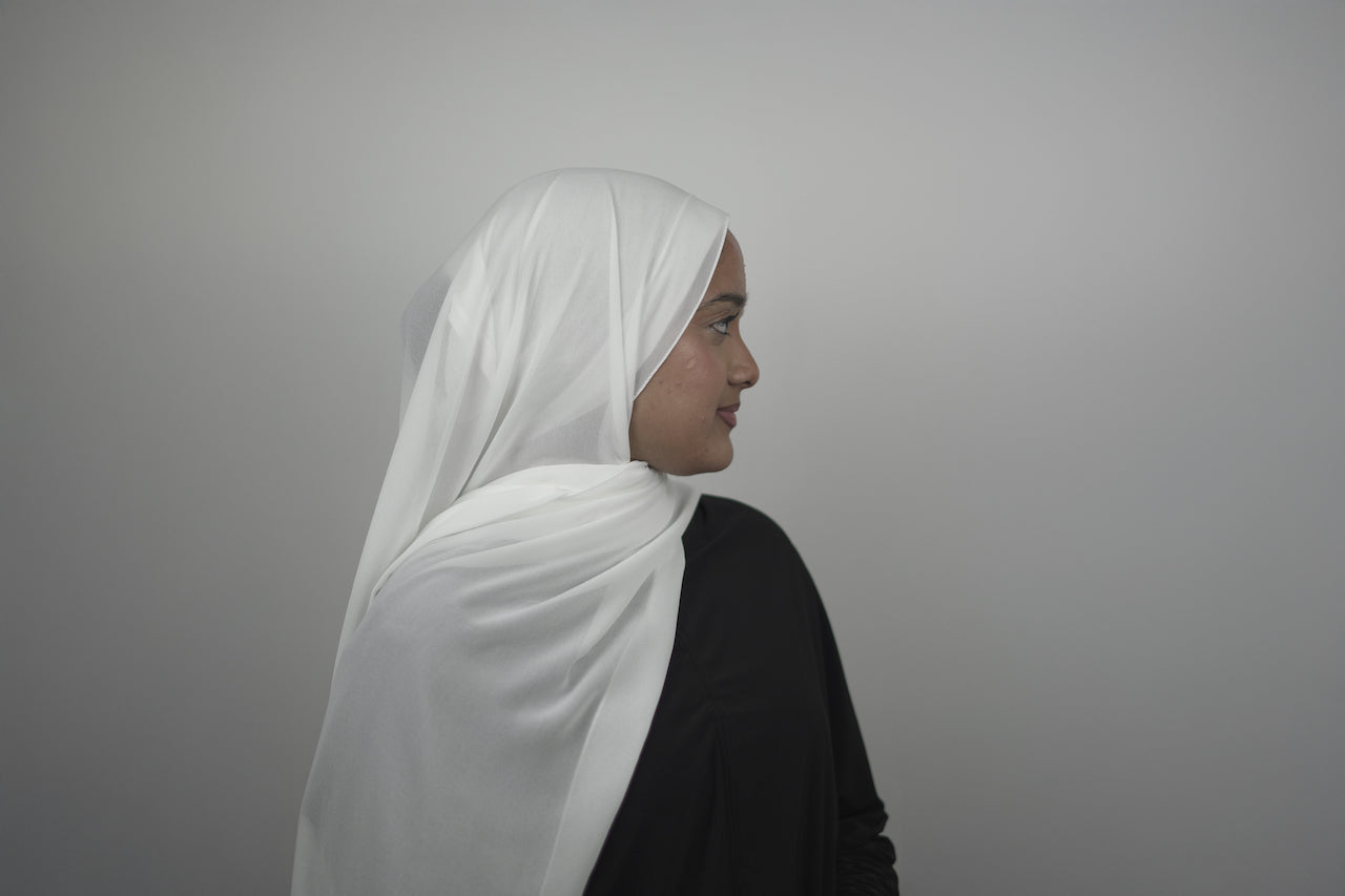 White New Chiffon Hijab