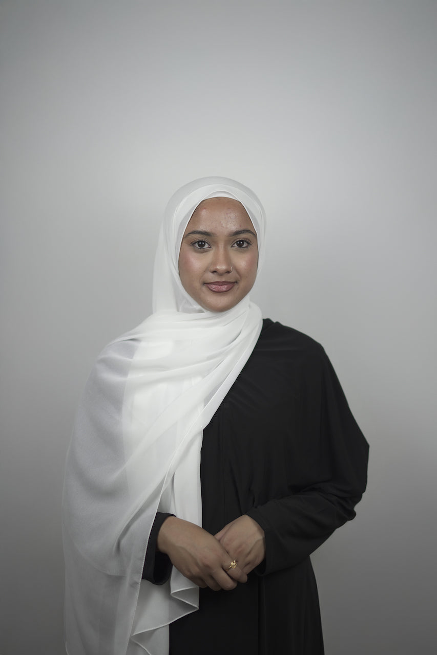 White New Chiffon Hijab