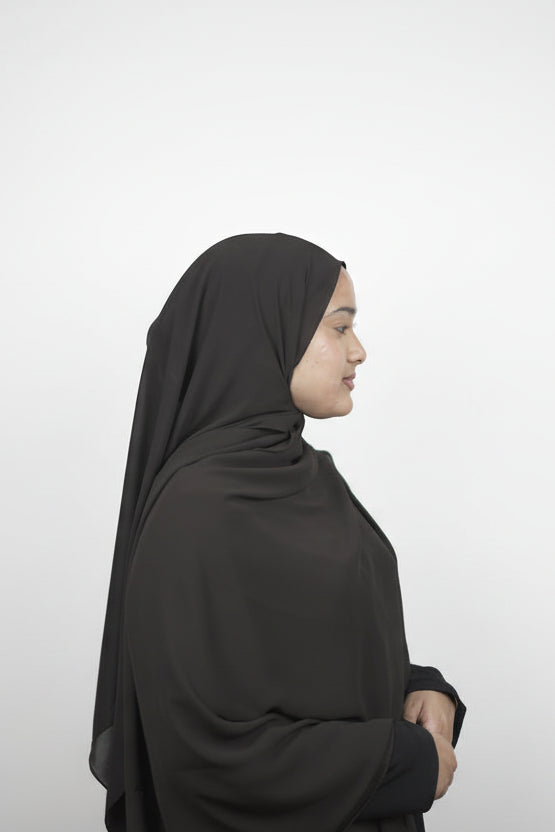 Brown New Chiffon Hijab