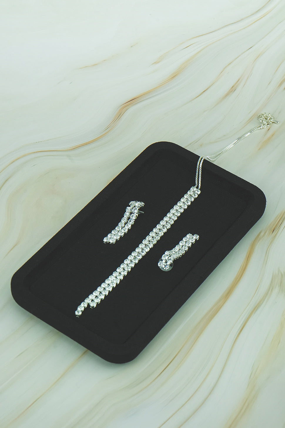 Crystal Necklace & Earrings Set  