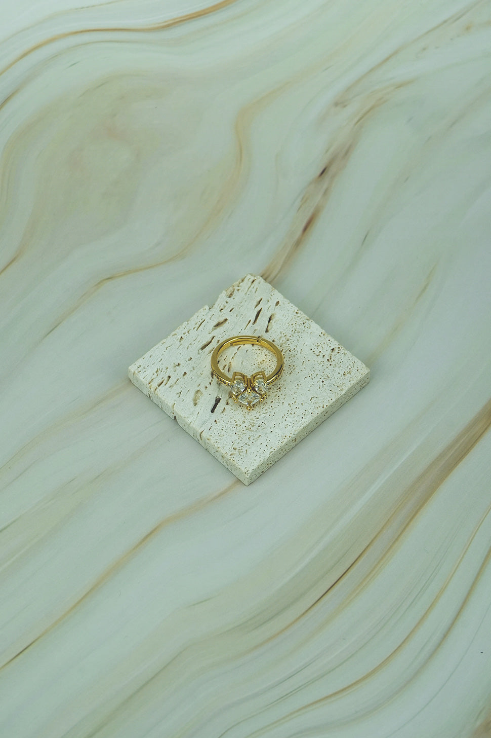 Elegant Gold-Plated Statement Ring  