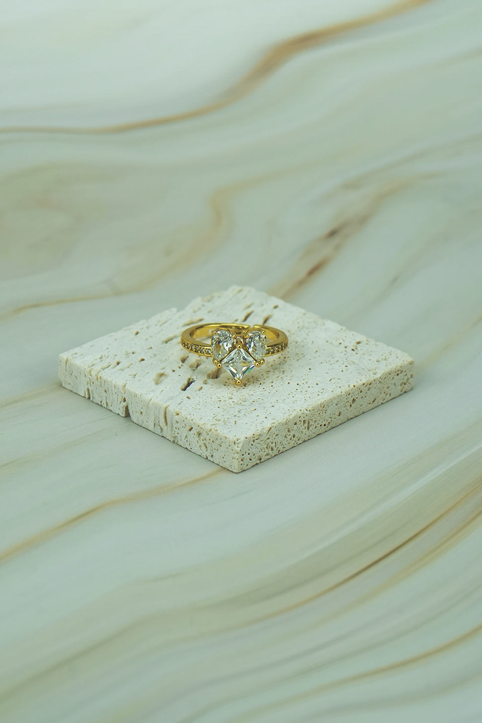 Elegant Gold-Plated Statement Ring  