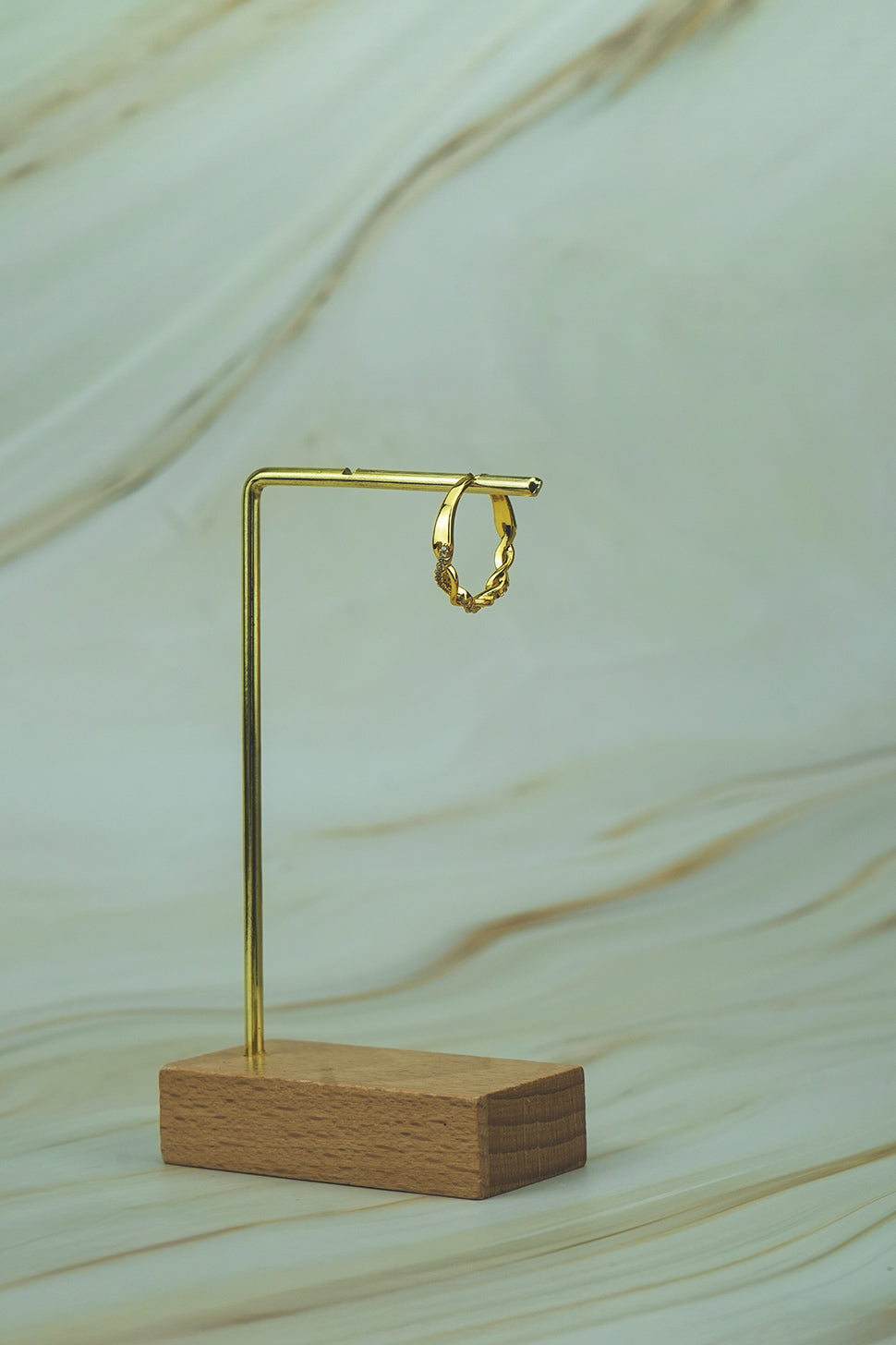 Twisted Zircon Adjustable Ring  